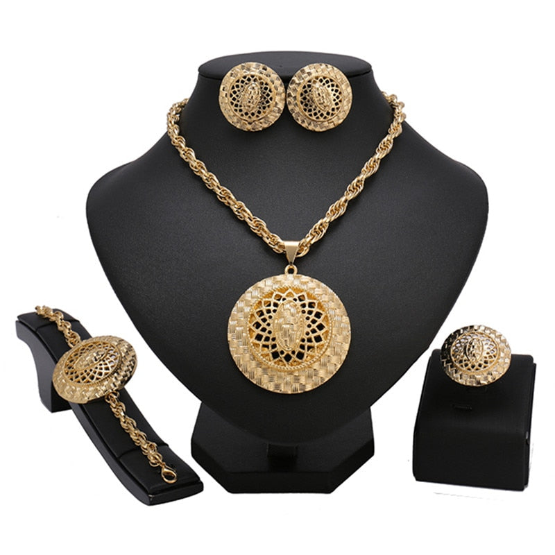 Fashion Trendy Nigerian Wedding African Beads Jewelry Sets