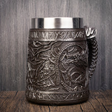 Load image into Gallery viewer, Mighty China Dragon Rune Mug Tankard 304 Stainless Steel
