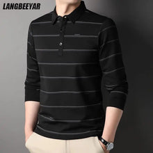 Load image into Gallery viewer, Mulberry Silk 5.2% New Fashion Stripped Polo Men Designer Brand Plain Casual
