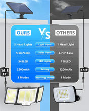 Load image into Gallery viewer, 348LED Outdoor Solar Light with Motion Sensor Remote Control
