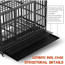 Load image into Gallery viewer, LEMBERI 48/38 inch Heavy Duty Indestructible Dog Crate.
