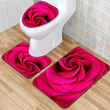 Load image into Gallery viewer, Rose Bath Mats Valentine&#39;s Day 3 Piece Bathroom Set
