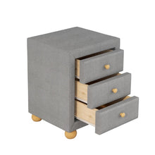 Load image into Gallery viewer, 3 Drawers Nightstand,  Upholstery Bedside Table
