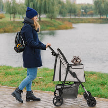 Load image into Gallery viewer, Pet Dog Carrier Stroller Cat Cart Outdoor Breathable Lightweight Foldable
