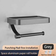 Load image into Gallery viewer, Grey Toilet Paper Holder Aluminum Wall Mounted
