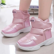 Load image into Gallery viewer, Snow Boots for Girls PU Leather Waterproof Thickening Plush Warm Cotton Shoes
