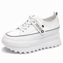 Load image into Gallery viewer, Fujin 5.5cm Genuine Leather Shoes Chunky Sneaker White Casual Shoes
