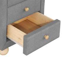 Load image into Gallery viewer, 3 Drawers Nightstand,  Upholstery Bedside Table
