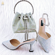 Load image into Gallery viewer, Italian Diamond Design Shoes And Bag
