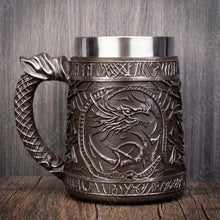 Load image into Gallery viewer, Mighty China Dragon Rune Mug Tankard 304 Stainless Steel
