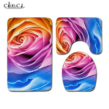 Load image into Gallery viewer, Rose Bath Mats Valentine&#39;s Day 3 Piece Bathroom Set
