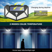 Load image into Gallery viewer, 100 LED Solar Wall Lights Outdoor Solar Lamp Waterproof Motion Sensor
