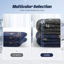 Load image into Gallery viewer, 5 Pairs Men&#39;s Merino Wool Socks Hiking Socks Thick Winter Wool
