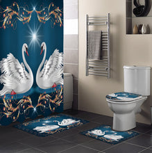 Load image into Gallery viewer, Animal Swan Shower Curtain Sets Non-Slip Rugs Toilet Lid Cover
