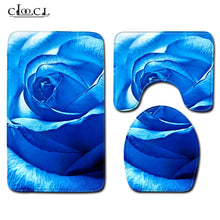 Load image into Gallery viewer, Rose Bath Mats Valentine&#39;s Day 3 Piece Bathroom Set
