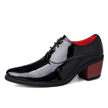 Load image into Gallery viewer, Glitter Leather Men Dress Shoes Fashion Red Mirror Luxury Shoes
