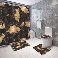 Load image into Gallery viewer, Black Lotus Bathroom Shower Curtain Set Waterproof Polyester
