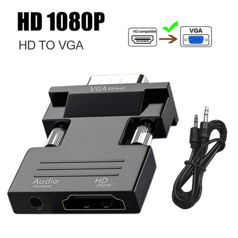 New VGA to HDMI-compatible Adapter For PC Laptop to HDTV Projector