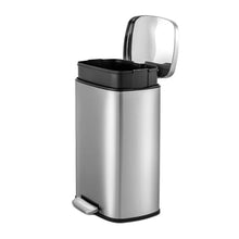 Load image into Gallery viewer, Qualiazero 13.2 Gallon Trash Can, Rectangular Step On Kitchen Trash Can, Silver
