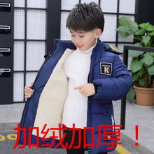 Load image into Gallery viewer, 4 -14 Years Big Boys Jacket Autumn Winter Plus Velvet Warm Teen Kids Jackets Fashion
