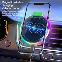 Load image into Gallery viewer, Magnetic Mobile Phone Holder Automatic Adsorption Magnetic Wireless Car Charger
