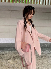 Load image into Gallery viewer, Women Office White Pink Suit Two-Piece Pantsuit Elegant Blazer
