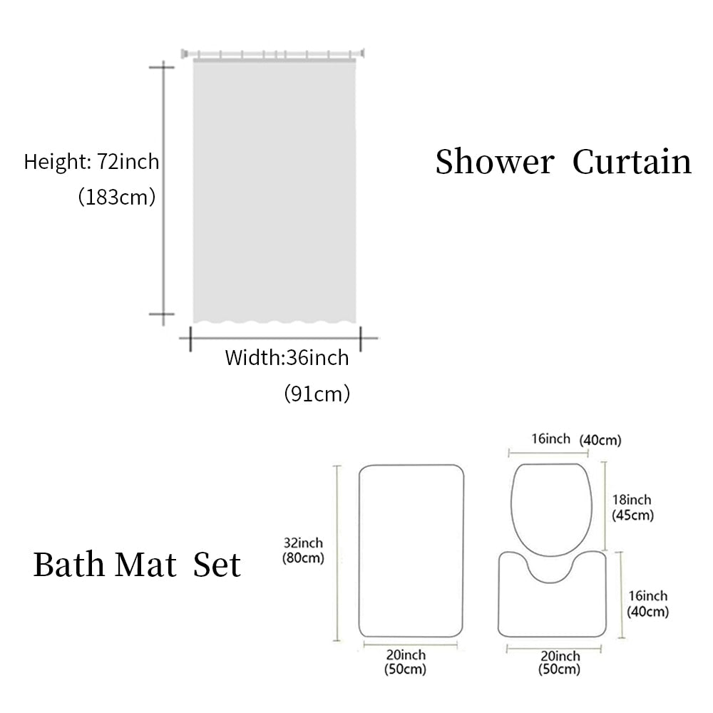 Animal Swan Shower Curtain Sets Non-Slip Rugs Toilet Lid Cover