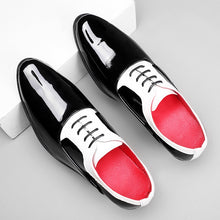 Load image into Gallery viewer, Glitter Leather Men Dress Shoes Fashion Red Mirror Luxury Shoes
