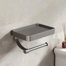 Load image into Gallery viewer, Grey Toilet Paper Holder Aluminum Wall Mounted
