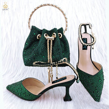 Load image into Gallery viewer, Italian Diamond Design Shoes And Bag
