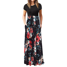 Load image into Gallery viewer, Women&#39;s  Summer Dress Bohemian Style Round Neck Maxi Dress
