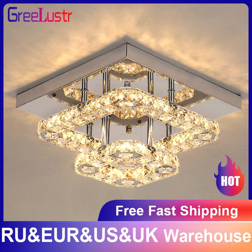 Luxury 2 Layer K9 Crystal LED Ceiling Lamps For Living Room Indoor Chandelier Lights - sunnydayhomedecorboutique