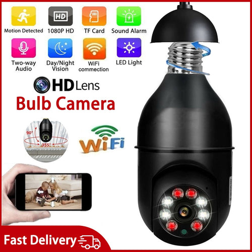 Surveillance Camera Bulb Night Vision Full Color iP Camer wifi Security Monitor - sunnydayhomedecorboutique