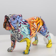 Load image into Gallery viewer, creative Colorful English bulldog figurines Modern Graffiti art
