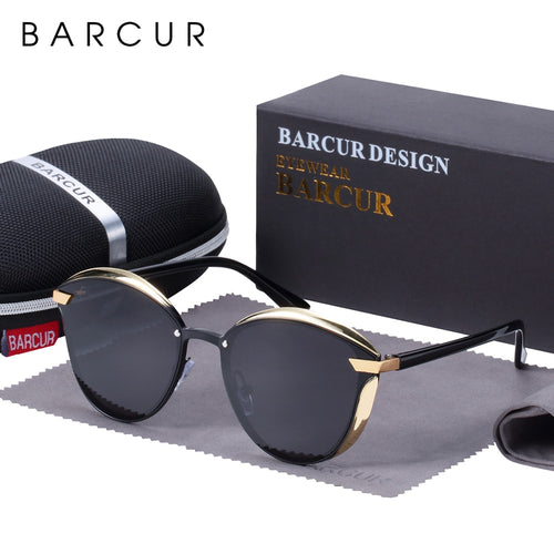 BARCUR Fashion Polarized Women Sunglasses Round Sun Glass Ladies Lunette De Soleil Femme - sunnydayhomedecorboutique