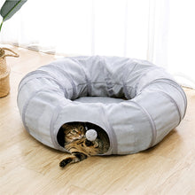 Load image into Gallery viewer, Pet Cat Tunnel with Cushion Mat 3 Styles Kitten Round Play Tube
