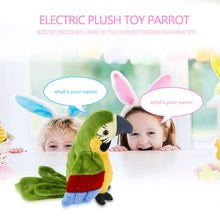 Load image into Gallery viewer, Cute Electric Talking Parrot Plush Toy Speaking Record Repeats Waving Wings
