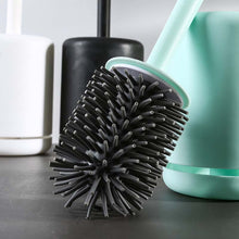 Load image into Gallery viewer, Silicone Toilet Brush Wc Quick Drying Bracket Gap Brush With Holder Flat Head Soft Bristles Cleaning Tools Bathroom Accessories
