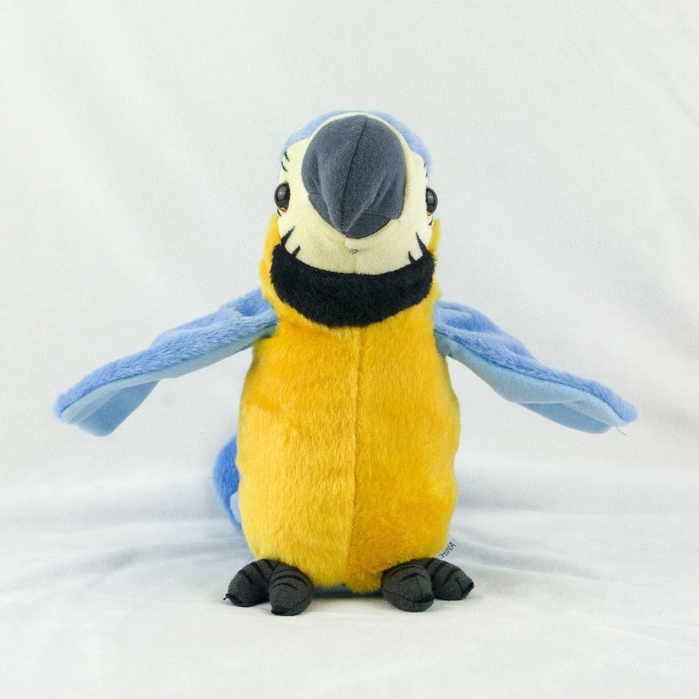 Cute Electric Talking Parrot Plush Toy Speaking Record Repeats Waving Wings