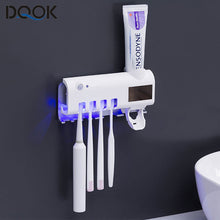 Load image into Gallery viewer, Toothbrush Holder Toothpaste Dispenser Solar Energy Bathroom
