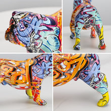 Load image into Gallery viewer, creative Colorful English bulldog figurines Modern Graffiti art
