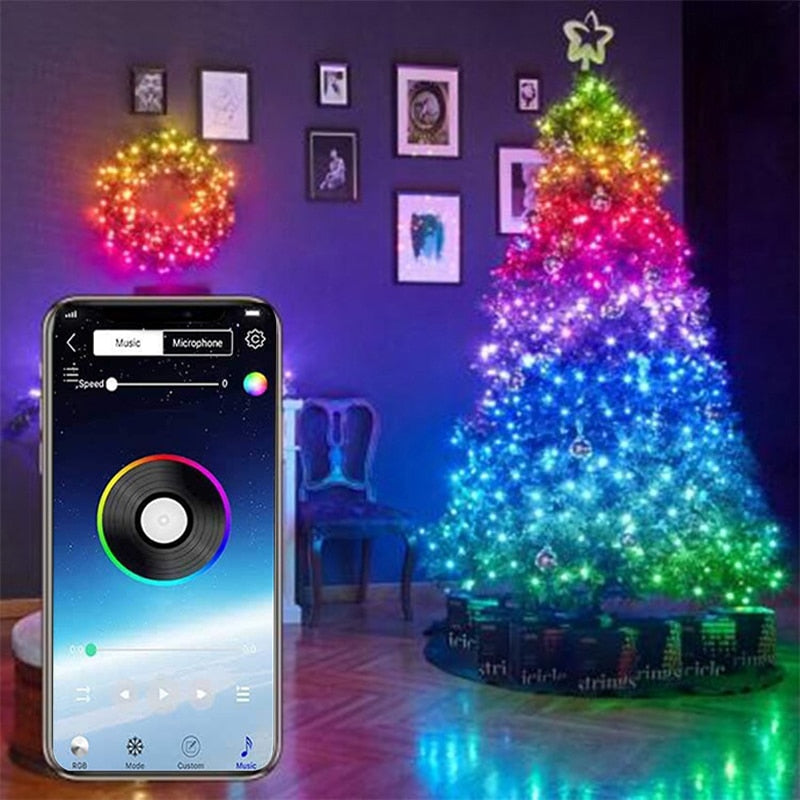 Christmas Tree Decoration LED Lights Smart Personalized String Lights - sunnydayhomedecorboutique