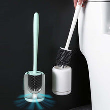 Load image into Gallery viewer, Silicone Toilet Brush Wc Quick Drying Bracket Gap Brush With Holder Flat Head Soft Bristles Cleaning Tools Bathroom Accessories
