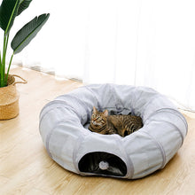 Load image into Gallery viewer, Pet Cat Tunnel with Cushion Mat 3 Styles Kitten Round Play Tube
