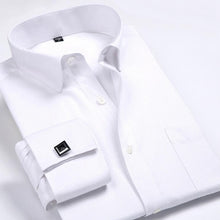 Load image into Gallery viewer, Classic French Cuffs Striped Dress Shirt Single Patch Pocket
