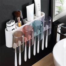 Load image into Gallery viewer, New Multifunctional Toothbrush Holder With Cups Toothpaste Dispenser Wall Mount Storage Rack - sunnydayhomedecorboutique
