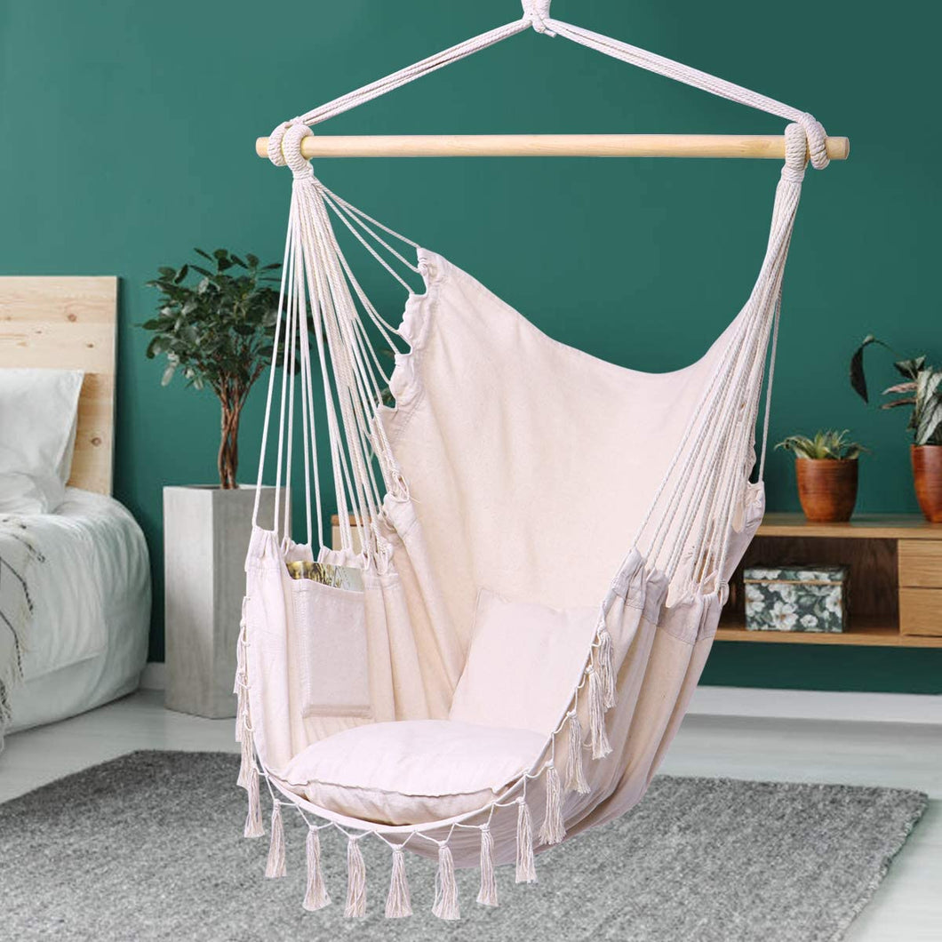 Outdoor Indoor Hanging Hammock Chair Swing Camping Garden Load 150KG - sunnydayhomedecorboutique