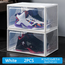 Load image into Gallery viewer, 2pcs AJ Sneakers Box Hardened Plastic Shoe Box Stackable Cabinet Storage - sunnydayhomedecorboutique
