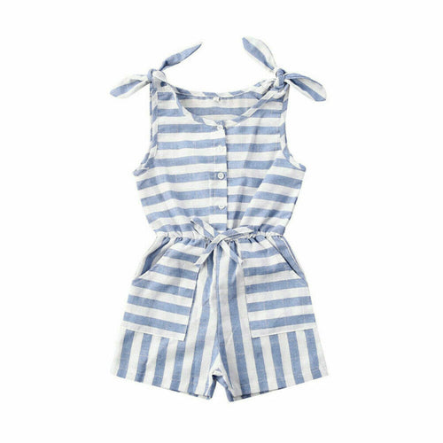 Baby Girl Stripe Clothes Sleeveless Jumpsuit Outfit Sunsuit Clothes - sunnydayhomedecorboutique