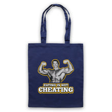 Load image into Gallery viewer, ARNOLD SCHWARZENEGGER EATING UNOFFICIAL NOT CHEATING TOTE BAG - sunnydayhomedecorboutique
